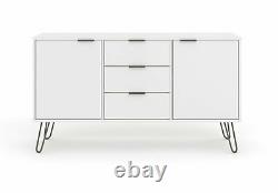 Augusta White Medium Large Sideboard 2 Door 3 Drawer Buffet Unit