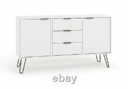 Augusta White Medium Large Sideboard 2 Door 3 Drawer Buffet Unit