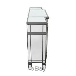 Aurora Boutique Grey Mirrored Sideboard with 4 Doors & 4 Drawers wi MRF325-00-GY