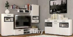 BEST WHITE Large Sideboard Modern Cupboard TV Cabinet Furniture Door Drawer