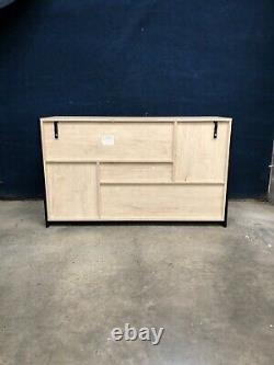 (BT) Large Light Oak Effect Sideboard Unit with Push To Open Doors & Drawers