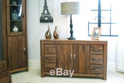 Baumhaus Large 6 Drawer 2 Door Sideboard Solid Walnut Furniture Collection