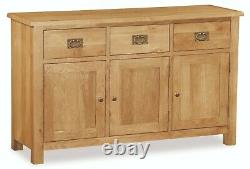 Baysdale Rustic Oak Large Sideboard Cupboard Cabinet Dining Room Furniture