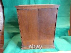 Beautiful Large Antique C-1920 Oak Smokers Cabinet, Glass Doors, Drawers & Key