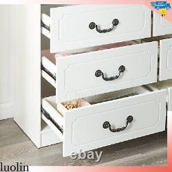 Bedroom Chest of Drawer White Storage 6 Drawers Wide Dresser Large Drawer Closet