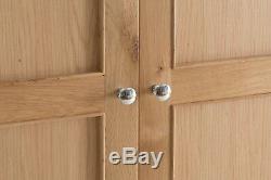 Bergen Light Oak Large 3 Door 2 Drawer Triple Wardrobe / Scandinavian Style