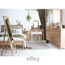 Bergen Oak Furniture Scandinavian Style Large Bedroom Wardrobe 2 Door 1 Drawer