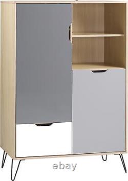 Bergen Tall Sideboard/wine Rack 2 Door Large Cupboards Drawer Storage Cabinet
