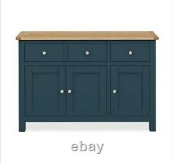 Blue Large Wooden Sideboard 3 Doors 2 Drawers