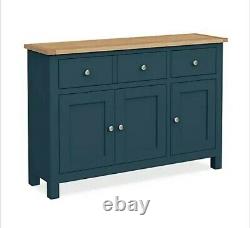 Blue Large Wooden Sideboard 3 Doors 2 Drawers