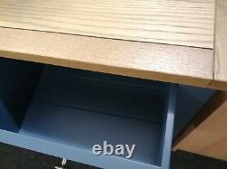 Blue Large Wooden Sideboard 3 Doors 2 Drawers