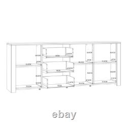 Bohol Large Sideboard 3 Door 3 Drawer in Riviera Oak/Navy