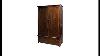 Boston Large Wide 2 Door 2 Drawer Wardrobe In Dark Stained Mahogany Style Bedroom Furniture