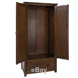 Boston Traditional Quality Solid Pine Dark Wood 2 Door 1 Drawer Large Cupboard