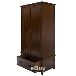 Boston Traditional Quality Solid Pine Dark Wood 2 Door 1 Drawer Large Cupboard