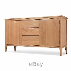 Brisbane solid oak furniture large three drawer two door sideboard