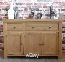 Brock Large Sideboard With Doors And Drawers Solid Oak Furniture