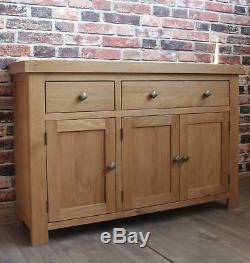 Brock Large Sideboard With Doors And Drawers Solid Oak Furniture