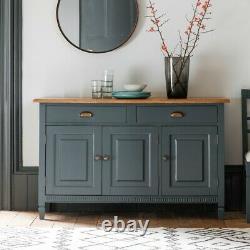 Bronte Storm Painted Large Wide 3 Door Sideboard