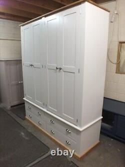 Buckingham Painted Tall 4 Door 4 Drawer Large Wardrobe- Bespoke Available