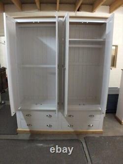 Buckingham Painted Tall 4 Door 4 Drawer Large Wardrobe- Bespoke Available