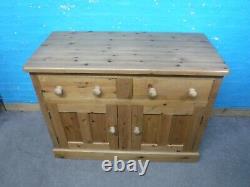 CHUNKY SOLID WOOD 2DOOR 2DOVETAILED DRAWER SIDEBOARD H93cm W125cm LARGE DEPTH