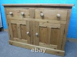 CHUNKY SOLID WOOD 2DOOR 2DOVETAILED DRAWER SIDEBOARD H93cm W125cm LARGE DEPTH