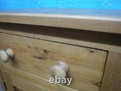 CHUNKY SOLID WOOD 2DOOR 2DOVETAILED DRAWER SIDEBOARD H93cm W125cm LARGE DEPTH