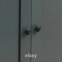 Carden 2 Doors Double Wardrobe with 1 Large Drawer in Dark Grey & Oak