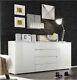 Cellini White High Gloss Large Wide Modern Sideboard Storage Unit With Drawers