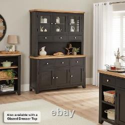 Cheshire Black Painted Oak Large 3 Drawer 3 Door Sideboard