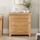 Cheshire Limed Oak 3 Drawer Compact Chest-Large Bedside Lamp Table Storage -LR08