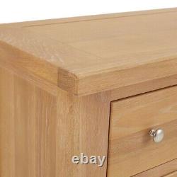 Cheshire Limed Oak 3 Drawer Compact Chest-Large Bedside Lamp Table Storage -LR08