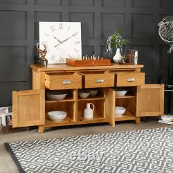 Cheshire Oak Large 3 Drawer 3 Door Sideboard Dining Room Furniture AD37
