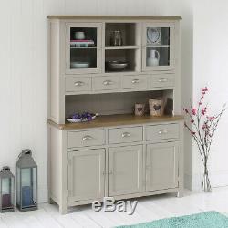 Chester Grey Painted Large Glazed Dresser + 3 Door 3 Drawer Sideboard -GS26-GS35