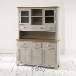 Chester Grey Painted Large Glazed Dresser + 3 Door 3 Drawer Sideboard -GS26-GS35