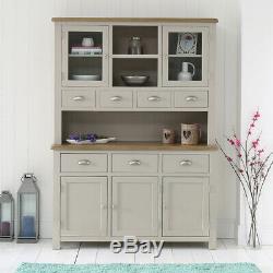 Chester Grey Painted Large Glazed Dresser + 3 Door 3 Drawer Sideboard -GS26-GS35