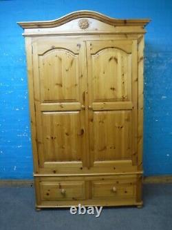 Chunky / Solid Wood / 2door / 2dovetailed Drawer Large Wardrobe -visit Warehouse