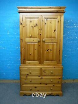 Chunky / Solid Wood / Large / 2door 4dovetailed Drawer Wardrobe -visit Warehouse