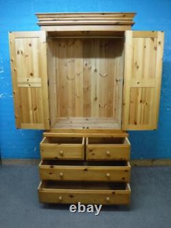 Chunky / Solid Wood / Large / 2door 4dovetailed Drawer Wardrobe -visit Warehouse