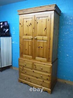 Chunky / Solid Wood / Large / 2door 4dovetailed Drawer Wardrobe -visit Warehouse