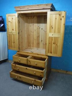 Chunky / Solid Wood / Large / 2door 4dovetailed Drawer Wardrobe -visit Warehouse