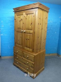 Chunky / Solid Wood / Large / 2door 4dovetailed Drawer Wardrobe -visit Warehouse
