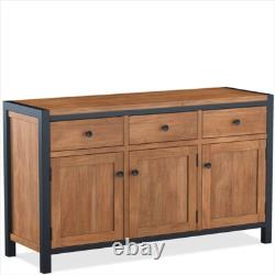 Clearance Urban Acacia Large Sideboard 3 Doors 3 Drawers Storage Ex-display