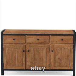 Clearance Urban Acacia Large Sideboard 3 Doors 3 Drawers Storage Ex-display