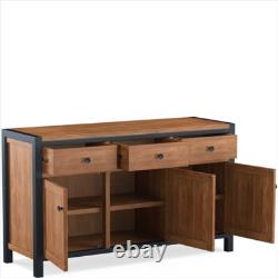 Clearance Urban Acacia Large Sideboard 3 Doors 3 Drawers Storage Ex-display