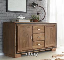 Contemporary Design Solid Sheesham Wood 2 Door and 3 Drawers Large Sideboard
