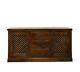 Contemporary Solid Mango Wood 3 Drawers and 2 Doors Large Sideboard in Walnut
