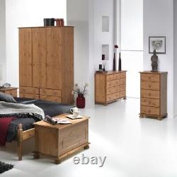 Copenhagen 3 Door 4 Drawer Wardrobe In Pine Large Wooden Bedroom Wardrobes Wood