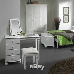 Copenhagen Wide 3 Door 4 Drawer Wardrobe White Large Wardrobe Bedroom Cupboard